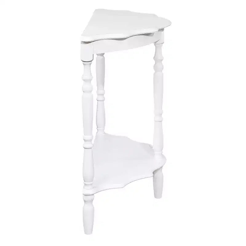 Console demi-lune Okak avec plateau motif nuage, table d'entrée avec cadre et pieds en bois, table de couloir pour salon, foyer, blanc