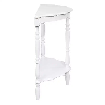 Console demi-lune Okak avec plateau motif nuage, table d'entrée avec cadre et pieds en bois, table de couloir pour salon, foyer, blanc