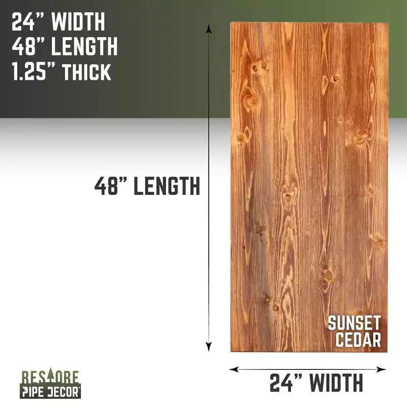 Plateau de table en bois massif de cèdre Sunset RESTORE par Pipe Decor