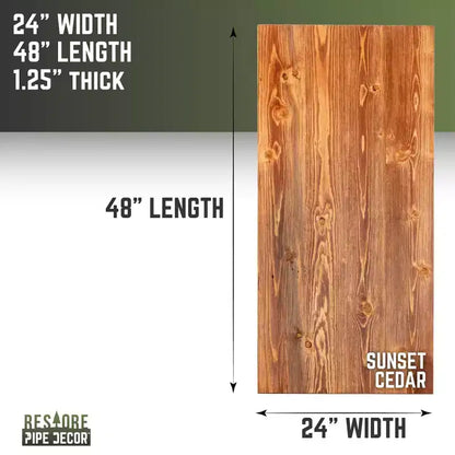 Plateau de table en bois massif de cèdre Sunset RESTORE par Pipe Decor