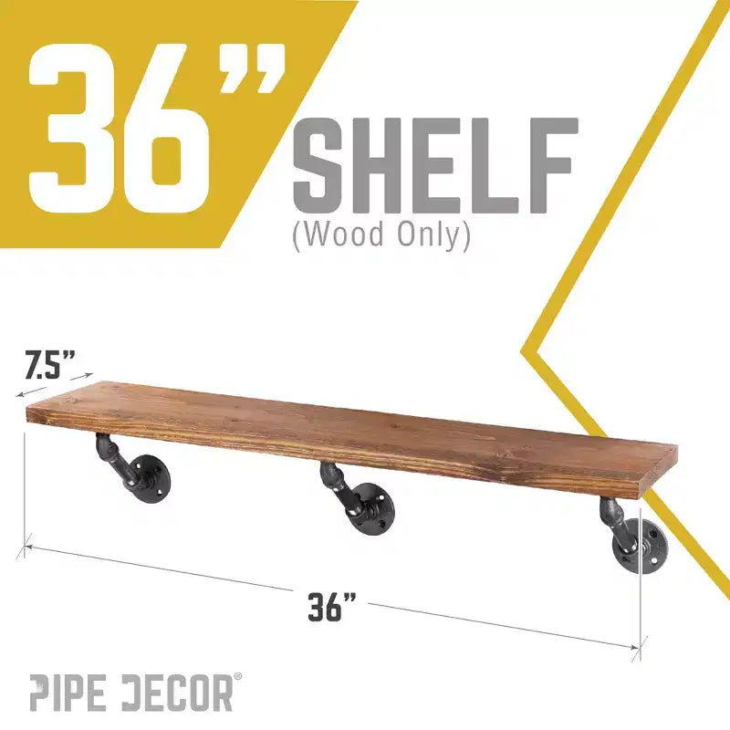 RESTORE Étagère murale en bois brun automne de 91 cm (bois uniquement) par Pipe Decor