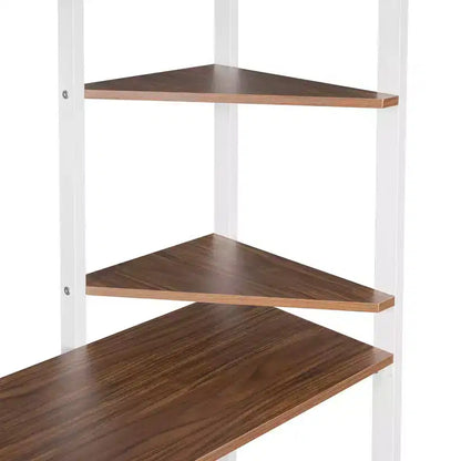 Okak Lit mezzanine en métal avec bureau, taille double, 79,5 pouces, avec 2 étagères et 2 échelles, cadres de lit pour chambre à coucher, dortoir