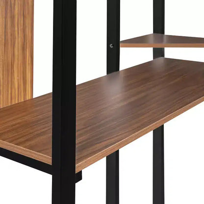 Okak Lit mezzanine en métal avec bureau, taille double, 79,5 pouces, avec 2 étagères et 2 échelles, cadres de lit pour chambre à coucher, dortoir