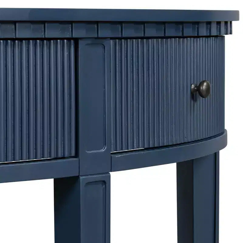 Okak 51.1IN Console Vintage avec Placage de Pin, Table d'Entrée avec 3 Tiroirs et Quatre Pieds, Table de Couloir pour Salon, Foyer, Bleu