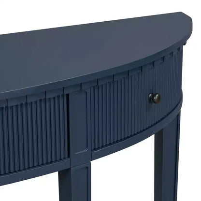 Okak 51.1IN Console Vintage avec Placage de Pin, Table d'Entrée avec 3 Tiroirs et Quatre Pieds, Table de Couloir pour Salon, Foyer, Bleu