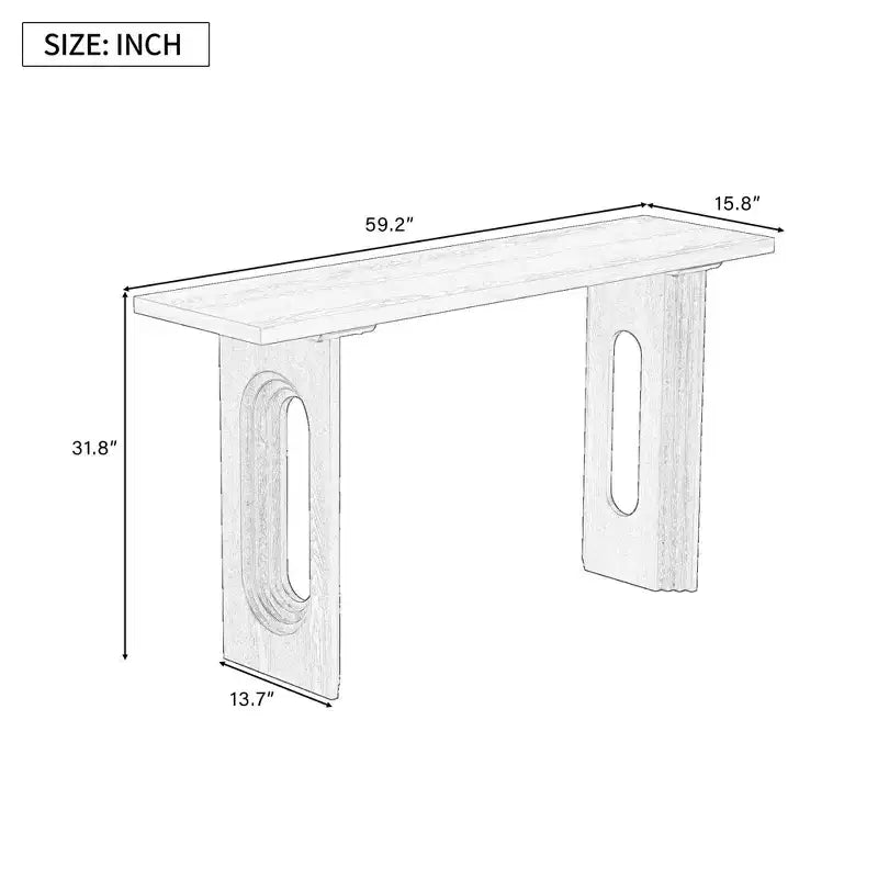 Okak Table console moderne de 150 cm avec placage en bois, table d'entrée avec pieds creux ronds, table d'appoint pour couloir, salon, noire