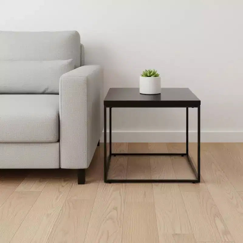 HomeRoots 20 Table d'appoint carrée noire