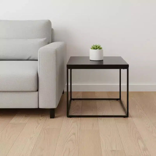 HomeRoots 20 Table d'appoint carrée noire