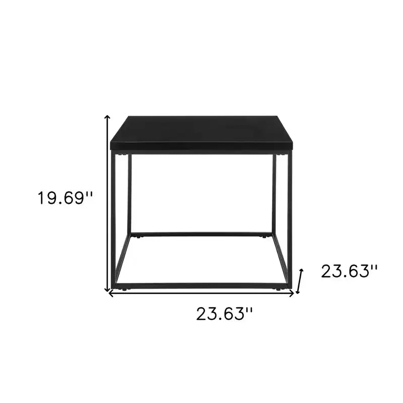 HomeRoots 20 Table d'appoint carrée noire