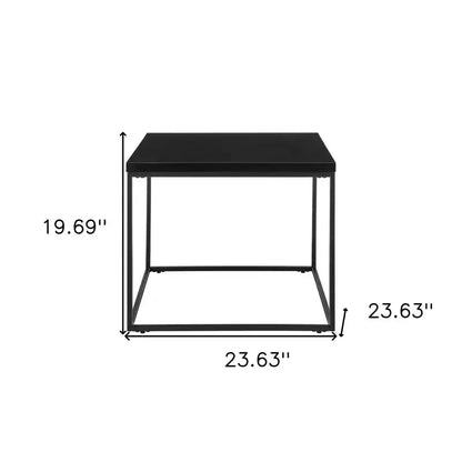 HomeRoots 20 Table d'appoint carrée noire