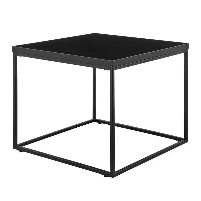 HomeRoots 20 Table d'appoint carrée noire