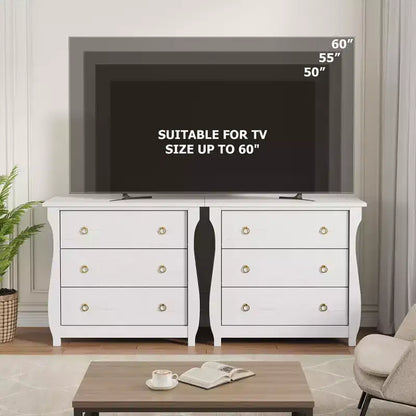 Commode Vintage Blanche de Style Français, 3 Tiroirs Verticaux, S'Adapte à Plusieurs Scènes Comme les Chambres, les Couloirs et les Entrées