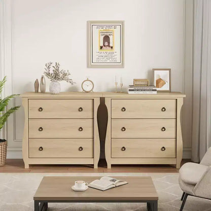 Commode Vintage Blanche de Style Français, 3 Tiroirs Verticaux, S'Adapte à Plusieurs Scènes Comme les Chambres, les Couloirs et les Entrées