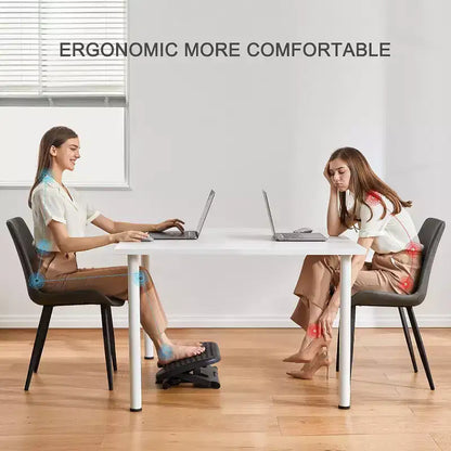 Repose-pieds de bureau réglable, Repose-pieds pour le travail sous le bureau avec massage, Tabouret de pied réglable avec 3 positions de hauteur et inclinaison de 30 degrés