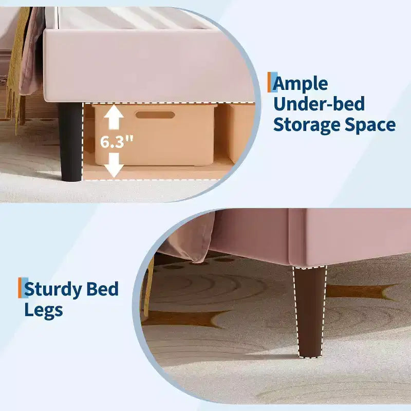 Cadre de lit complet avec tiroir, cadre de lit rembourré silencieux avec tête de lit en forme de chat, lumières LED RVB et support de lattes en bois solide