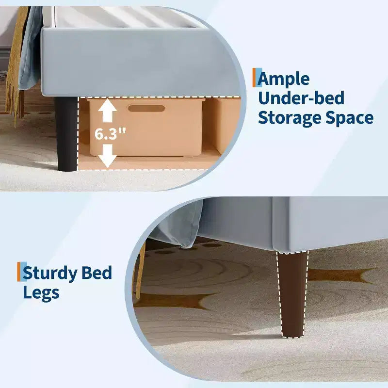 Cadre de lit complet avec tiroir, cadre de lit rembourré silencieux avec tête de lit en forme de chat, lumières LED RVB et support de lattes en bois solide