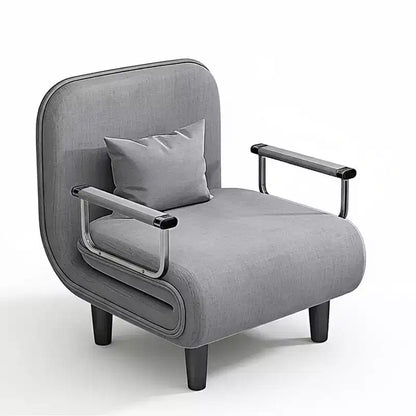 Homy Casa Chaise d'appoint pliante avec dossier et oreiller réglables, chaise longue convertible pour petits espaces, dortoirs ou bureau à domicile, gris