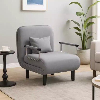 Homy Casa Chaise d'appoint pliante avec dossier et oreiller réglables, chaise longue convertible pour petits espaces, dortoirs ou bureau à domicile, gris