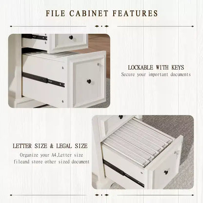 Dyonery Wood Home Office Desk with Charging Station 60 Bureau de direction de ferme avec tiroir/tiroir de classement/armoire de rangement, bureau d'ordinateur rustique