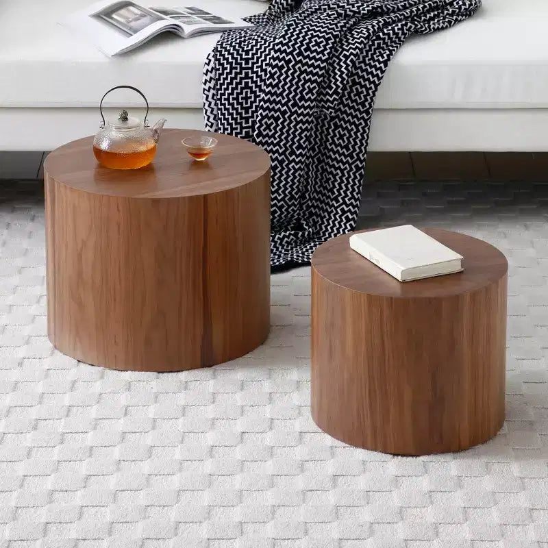 Ensemble de tables basses gigognes rondes modernes en bois Marcus GDFStudio