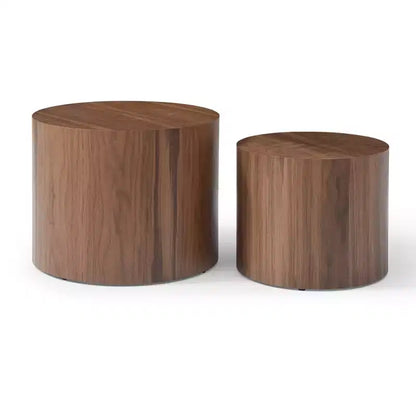 Ensemble de tables basses gigognes rondes modernes en bois Marcus GDFStudio