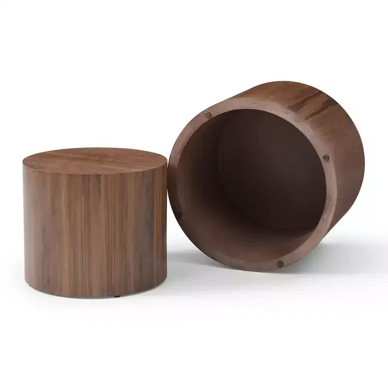 Ensemble de tables basses gigognes rondes modernes en bois Marcus GDFStudio