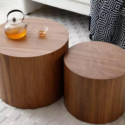 Ensemble de tables basses gigognes rondes modernes en bois Marcus GDFStudio
