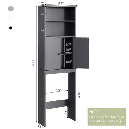 Celebalcony 74,8 pouces de haut Autonome Étagère de Rangement Au-dessus des Toilettes Étagères WC