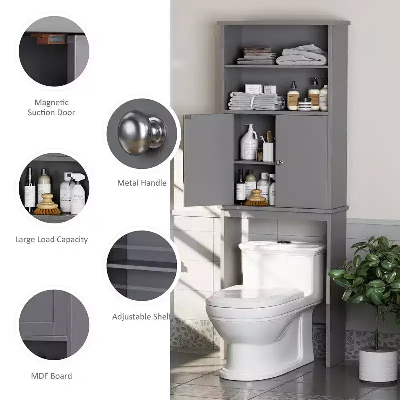 Celebalcony 74,8 pouces de haut Autonome Étagère de Rangement Au-dessus des Toilettes Étagères WC