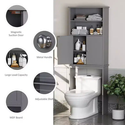 Celebalcony 74,8 pouces de haut Autonome Étagère de Rangement Au-dessus des Toilettes Étagères WC