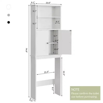 Celebalcony 74,8 pouces de haut Autonome Étagère de Rangement Au-dessus des Toilettes Étagères WC