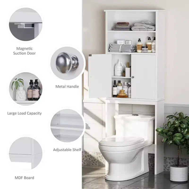 Celebalcony 74,8 pouces de haut Autonome Étagère de Rangement Au-dessus des Toilettes Étagères WC