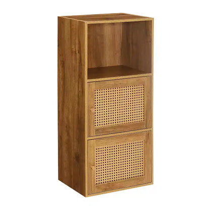 HomeStock 46.75 in H and 16.5 in.W Particle Board Utility Storage Cabinets with 3 -Doors and 2 Shelves