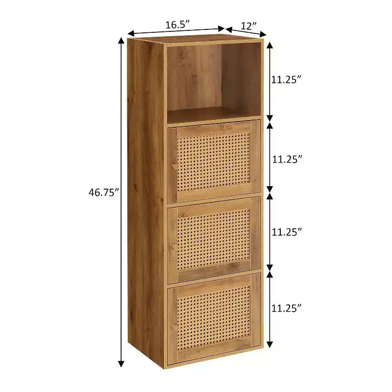 Armoires de rangement utilitaires HomeStock en panneau de particules, 118,75 cm (46,75 po) de hauteur et 41,91 cm (16,5 po) de largeur, avec 3 portes et 2 étagères