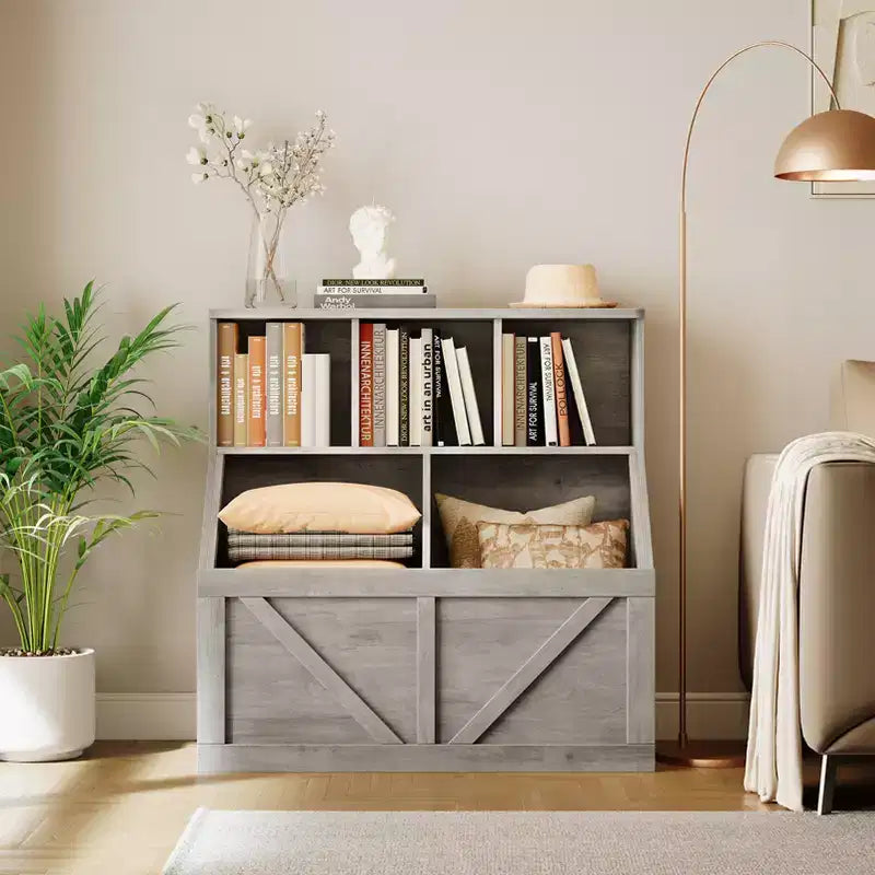 Étagère à livres pour enfants, boîte de rangement de jouets pour enfants, armoire de rangement de jouets avec étagère à livres, convient pour salle de jeux, chambre à coucher, chambre d'enfant, salle de classe