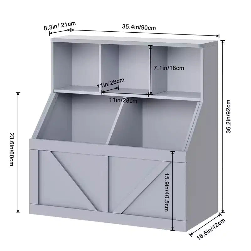 Étagère à livres pour enfants, boîte de rangement de jouets pour enfants, armoire de rangement de jouets avec étagère à livres, convient pour salle de jeux, chambre à coucher, chambre d'enfant, salle de classe