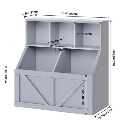 Étagère à livres pour enfants, boîte de rangement de jouets pour enfants, armoire de rangement de jouets avec étagère à livres, convient pour salle de jeux, chambre à coucher, chambre d'enfant, salle de classe