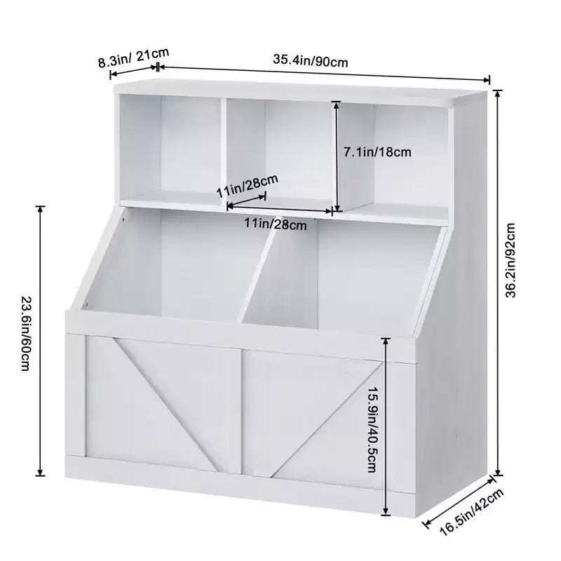 Étagère à livres pour enfants, boîte de rangement de jouets pour enfants, armoire de rangement de jouets avec étagère à livres, convient pour salle de jeux, chambre à coucher, chambre d'enfant, salle de classe