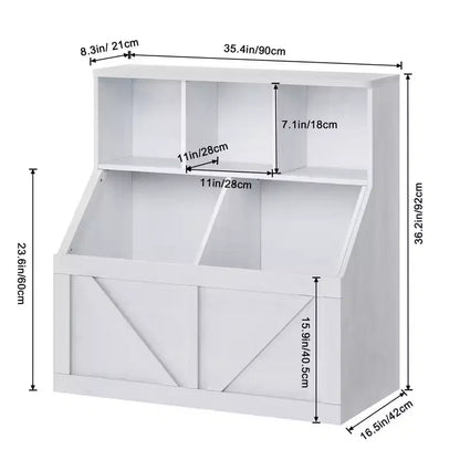 Étagère à livres pour enfants, boîte de rangement de jouets pour enfants, armoire de rangement de jouets avec étagère à livres, convient pour salle de jeux, chambre à coucher, chambre d'enfant, salle de classe
