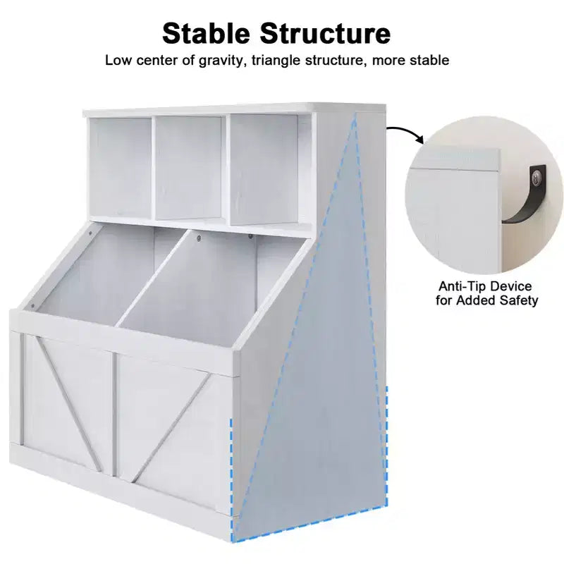 Étagère à livres pour enfants, boîte de rangement de jouets pour enfants, armoire de rangement de jouets avec étagère à livres, convient pour salle de jeux, chambre à coucher, chambre d'enfant, salle de classe