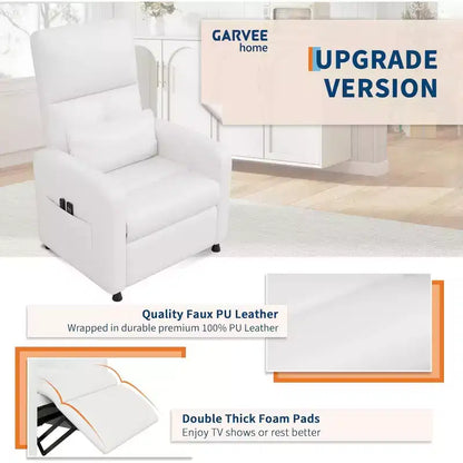 Fauteuil inclinable électrique ergonomique - Fonctions massage et chauffage, inclinable électrique réglable, canapé simple en cuir PU rembourré (Utilisation en salon)