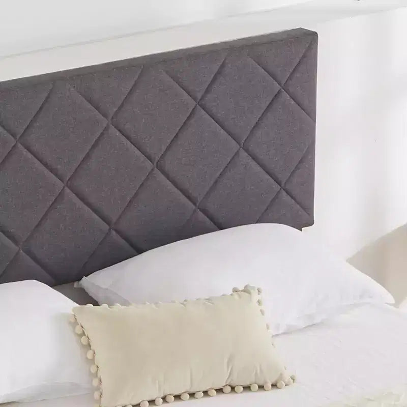 Cadre de lit Queen Size avec tête de lit réglable, cadre de lit rembourré avec 4 tiroirs de rangement, silencieux, pas besoin de sommier tapissier