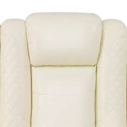 Fauteuil inclinable électrique MAYEERTY, fauteuil relax en cuir avec port USB, rangement et porte-gobelet pour salon, blanc