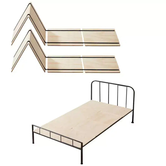 VEVOR Twin Size Bunkie Board, 0.4 in Foldable Bed Board Slats with Connection, Wooden Mattress Support for Twin Size Bed, 8 Piece, Burlywood