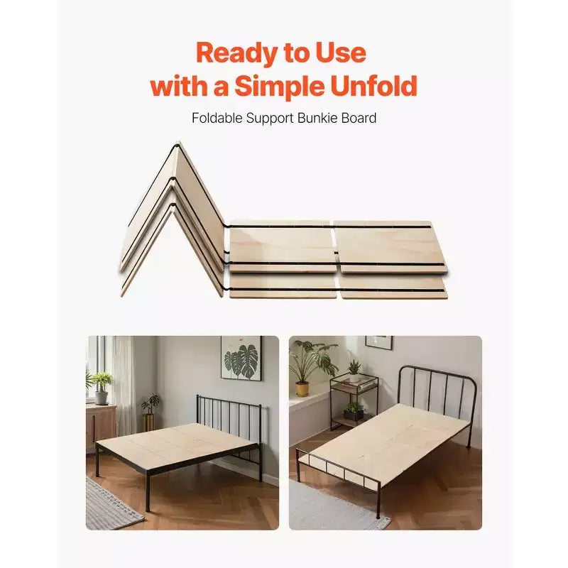 VEVOR Planche de lit jumeau, lattes pliables de 1 cm avec connexion, support de matelas en bois pour lit jumeau, 8 pièces, bois clair