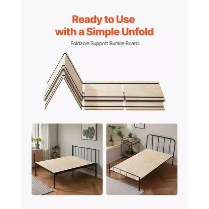 VEVOR Planche de lit jumeau, lattes pliables de 1 cm avec connexion, support de matelas en bois pour lit jumeau, 8 pièces, bois clair