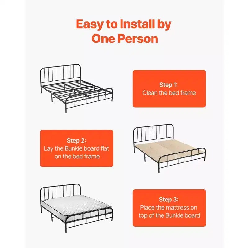 VEVOR Planche de lit jumeau, lattes pliables de 1 cm avec connexion, support de matelas en bois pour lit jumeau, 8 pièces, bois clair