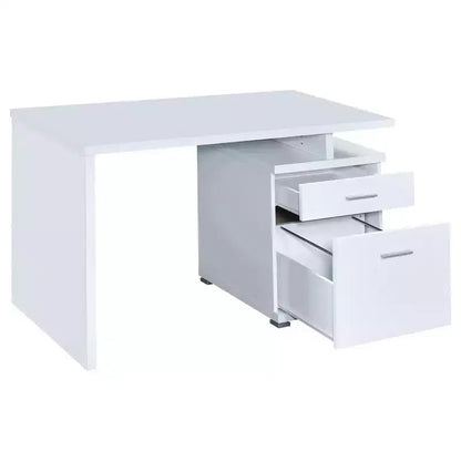 Okak Bureaux de direction 47,25 po, bureau assis-debout avec 2 tiroirs et poignée en métal, bureau d'ordinateur pour salle de lecture, bureau d'étude