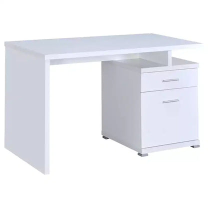 Okak Bureaux de direction 47,25 po, bureau assis-debout avec 2 tiroirs et poignée en métal, bureau d'ordinateur pour salle de lecture, bureau d'étude