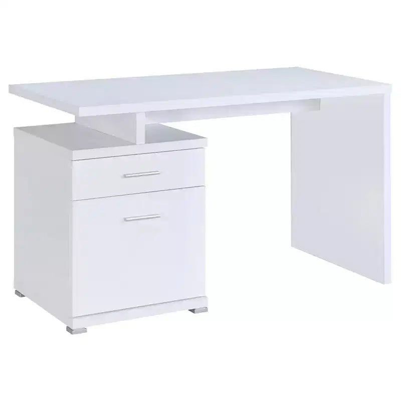 Okak Bureaux de direction 47,25 po, bureau assis-debout avec 2 tiroirs et poignée en métal, bureau d'ordinateur pour salle de lecture, bureau d'étude